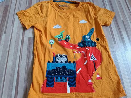 Tričko s nášivky bagr 116 bluezoo, bluezoo,116