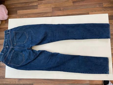 Modré slim džíny, vel 30/32, cca m, hm, h&m,m