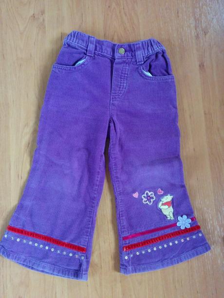 Manžestráky, kalhoty medvídek pú, svetr 1,5 roku, marks & spencer,86