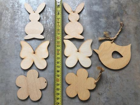 8x dekorace závěsné jaro next zajíc motýl ptáček, 