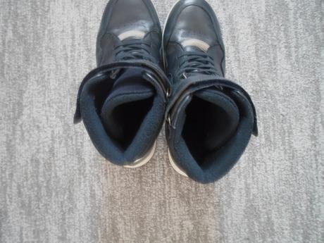 Modré zateplené kotníčkové boty kožené, lasocki,39