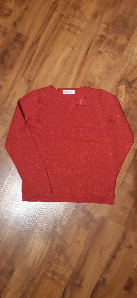 Dívčí svetřík h&m 134/140 červený, h&m,134