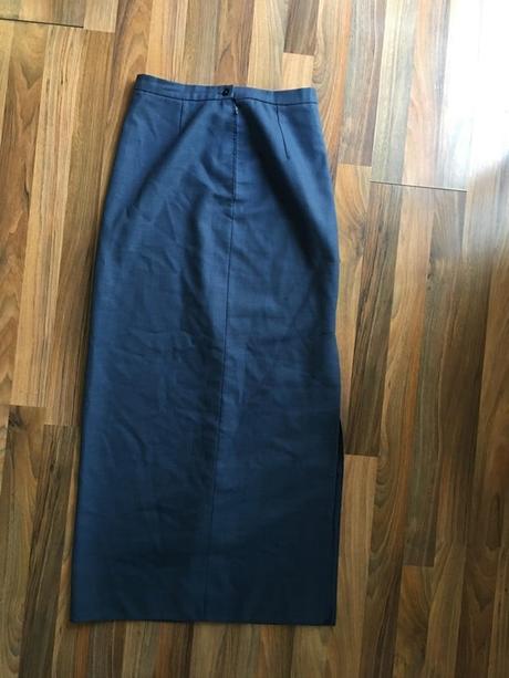 Modrá maxisukně s vysokým rozparkem, vel s/m,, m