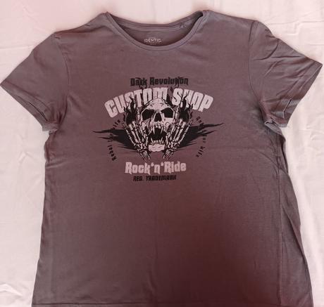 Chlapecké triko šedé s lebkou krátký rukáv, kik,m