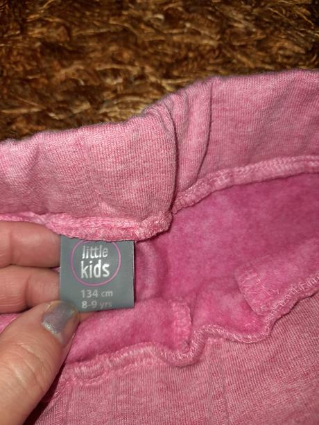 Růžové tepláky littlekids 134 super stav, 134