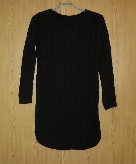 Černé svetrové šaty matmazel, s