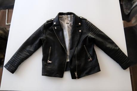 Dívčí kožená bunda, h&m,134