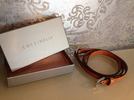 Kabelka a pásek coccinelle vintage oranžová kůže,