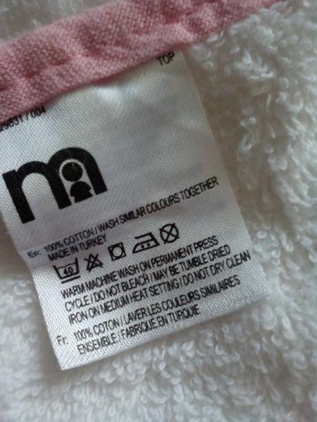 Froté osuška zn.mothercare,vel.0-6 měsíců, 