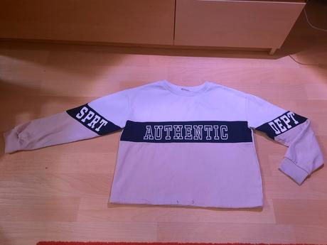 Mikina authentic růžovobílá hm, h&m,134