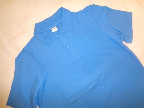 Krásné modré vroubkované tričko s límečkem, 164