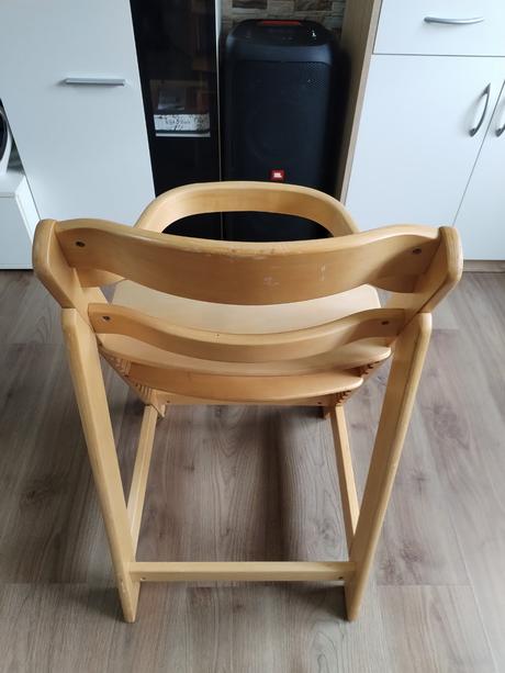 Celodřevěná polohovatelná jídelní židle pro dítě,