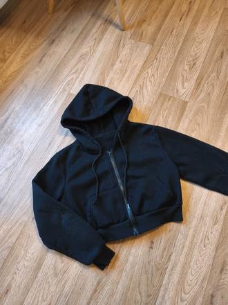 Černá crop mikina xs-m, 158/164, 164