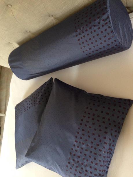 3povlaky polštář královská modrá luxus vzhled lesk, 