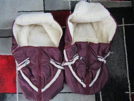 2 x teplý fusak do kočárku pro dvojčata,sourozence, 