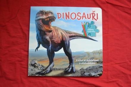 Kniha o dinosaurech,s puzzle a omalovánkami, 