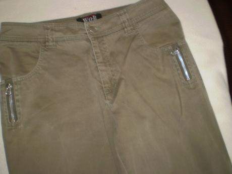 Velmi pěkné sv. zelené bavl. elastické kalhoty, bonprix,40
