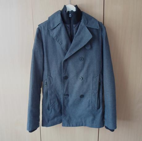 Šedý pánský kabát bunda, house,s