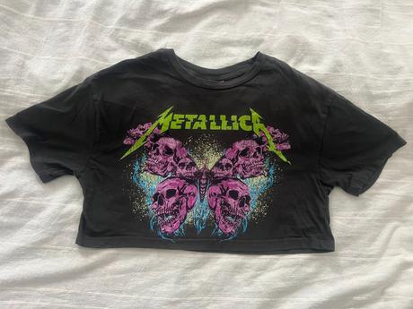 Crop top tričko vel. xs metallica, bershka,xs