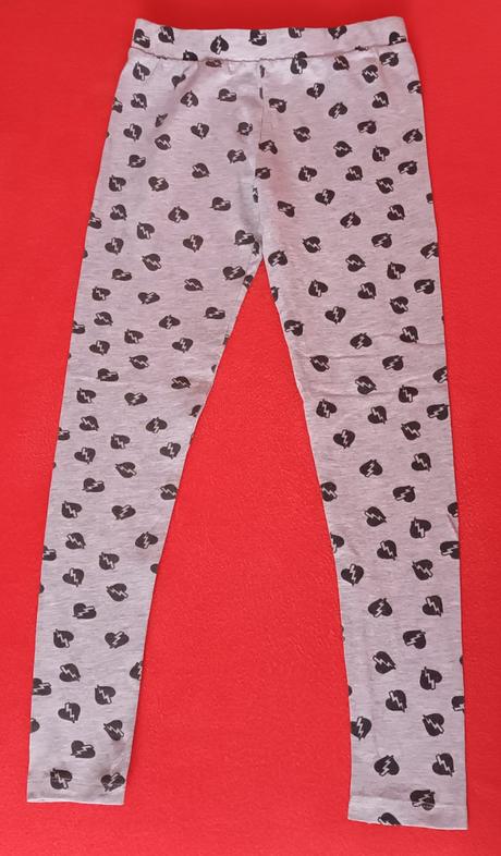 Dívčí legíny světlé šedé srdíčka, 152