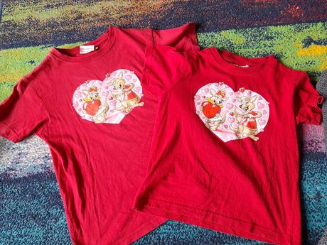Ríša-červená trička 3x, valentýnská, 116