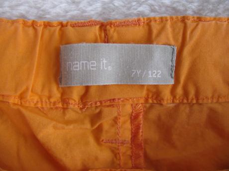 Plátěné oranžové kraťasy, kapsáče name it, name it,122