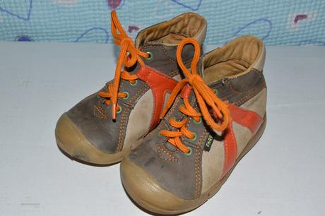 Hnědo oranžové zdravotní kotníčkové boty, pohorky, fare,23