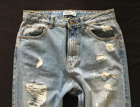 Vel. 38 bavlněné trhané džíny, 38