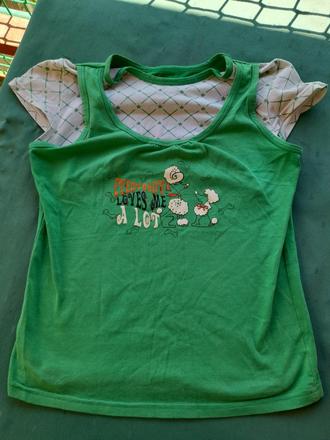 Zelené tričko letní s podšívkou holčičí, 122