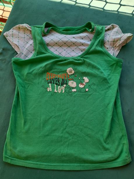 Zelené tričko letní s podšívkou holčičí, 122