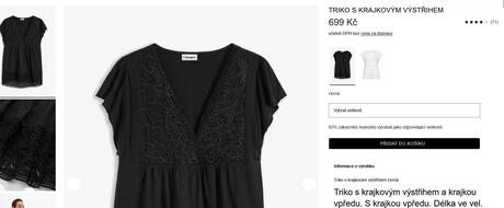 Tričko s krajkou, bonprix,44