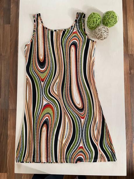 Geo vzor šaty léto, vel s-xl, hua ge, l