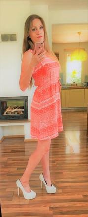 Meruňkové letní šaty se střapcem, vel s/m, sam73, sam73,s