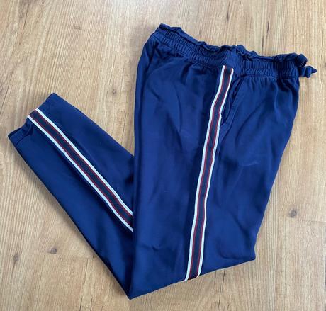 Tmavě modré kalhoty, h&m,140