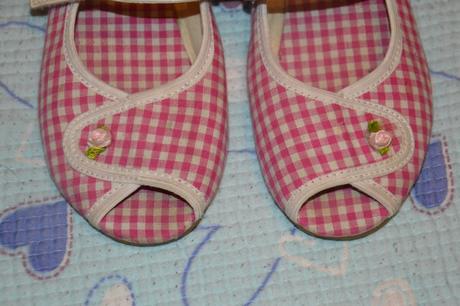 33, 34, textilní balerínky s růžičkami, benetton, benetton,34