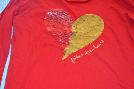 146 152 triko dlouhý rukáv s měnícím srdcem, lindex,152