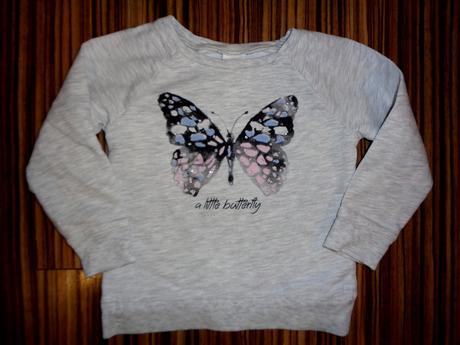Krásná šedá melírovaná mikina s motýlkem, palomino,92