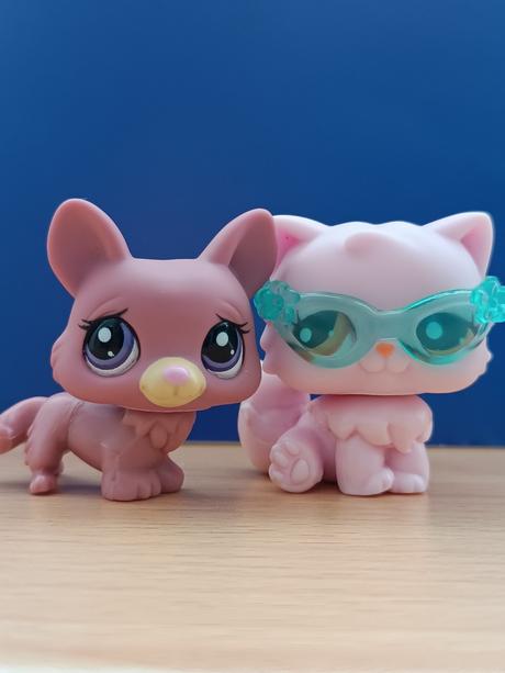 Lps pejsek corgi + růžová kočička + brýle,
