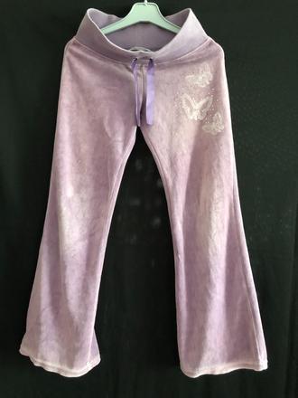 Fialové sametové tepláky, 128