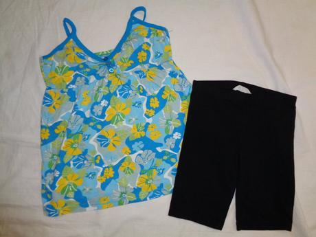 Letní komplet tuniky a legínových šortek, h&m,140