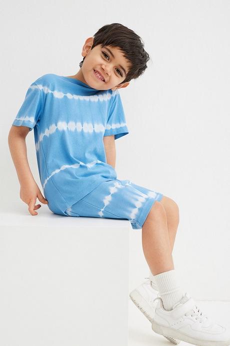 2-pack dětská trička h&m batika modrá vel. 122/128, h&m,122 / 128