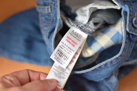 Džíny s laclem vel. 6 - 9 m, marks & spencer,74