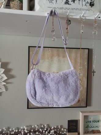 Lila chlupatá kabelka lindex, lindex