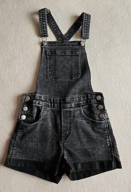 Dívčí džínové kraťasy s laclem, lacláče, 152, h&m, h&m,152