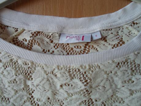 Bílá krajková mikina halenka svetr, next,s