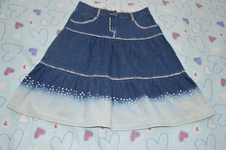 134 140 146 delší džínová sukně s flitry, cherokee,140