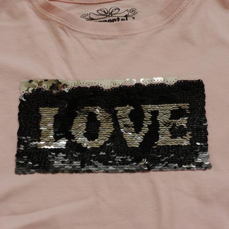 Ruzove tricko s menivymi paietkami, pepperts,134