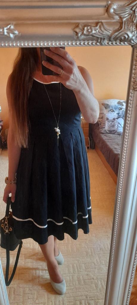 Orsay elegantní černé šaty - len / bavlna, orsay,38