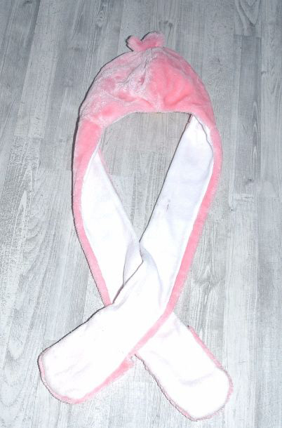 Zimní chlupatá růžová čepice s rukavicemi 2 v 1, 140