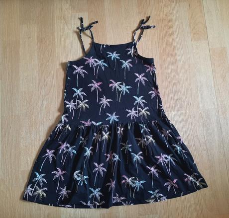 Šaty černé s palmami hm, h&m,134